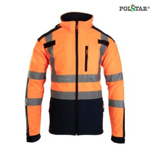 Softshell Polstar Brixton Flash KAT.II pomarańczowy odblask przód