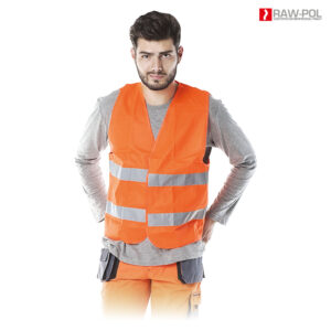 Kamizelka odblaskowa Rawpol KOS-5 pomarańczowa